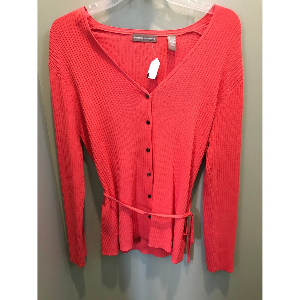 Valerie Stevens long sleeve orange knit sweater -size Medium